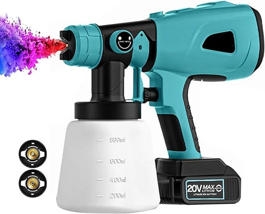 🛠️ Pistolet de Peinture Électrique Sans Fil – 20V – Réservoir 800 ml